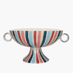 Hand-Painted Striped Footed Bowl