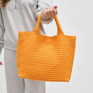 Medium Woven Tote - Orange