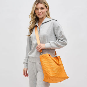 Medium Woven Tote - Orange