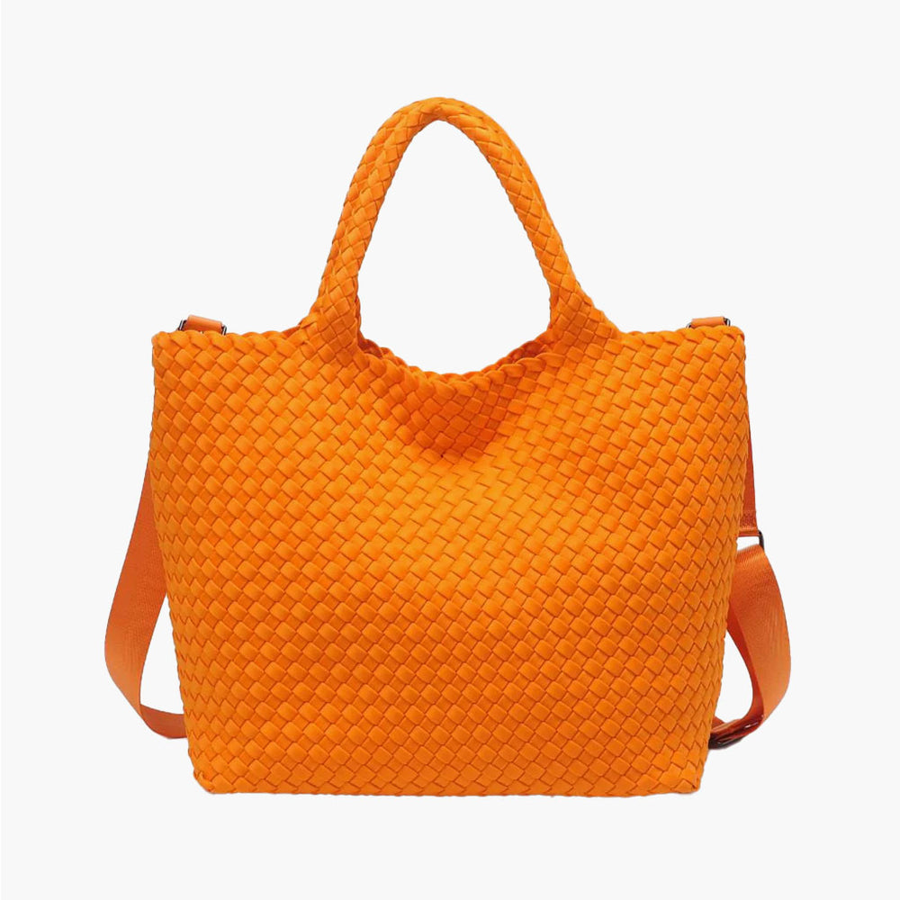 Medium Woven Tote - Orange
