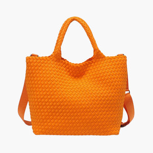Medium Woven Tote - Orange
