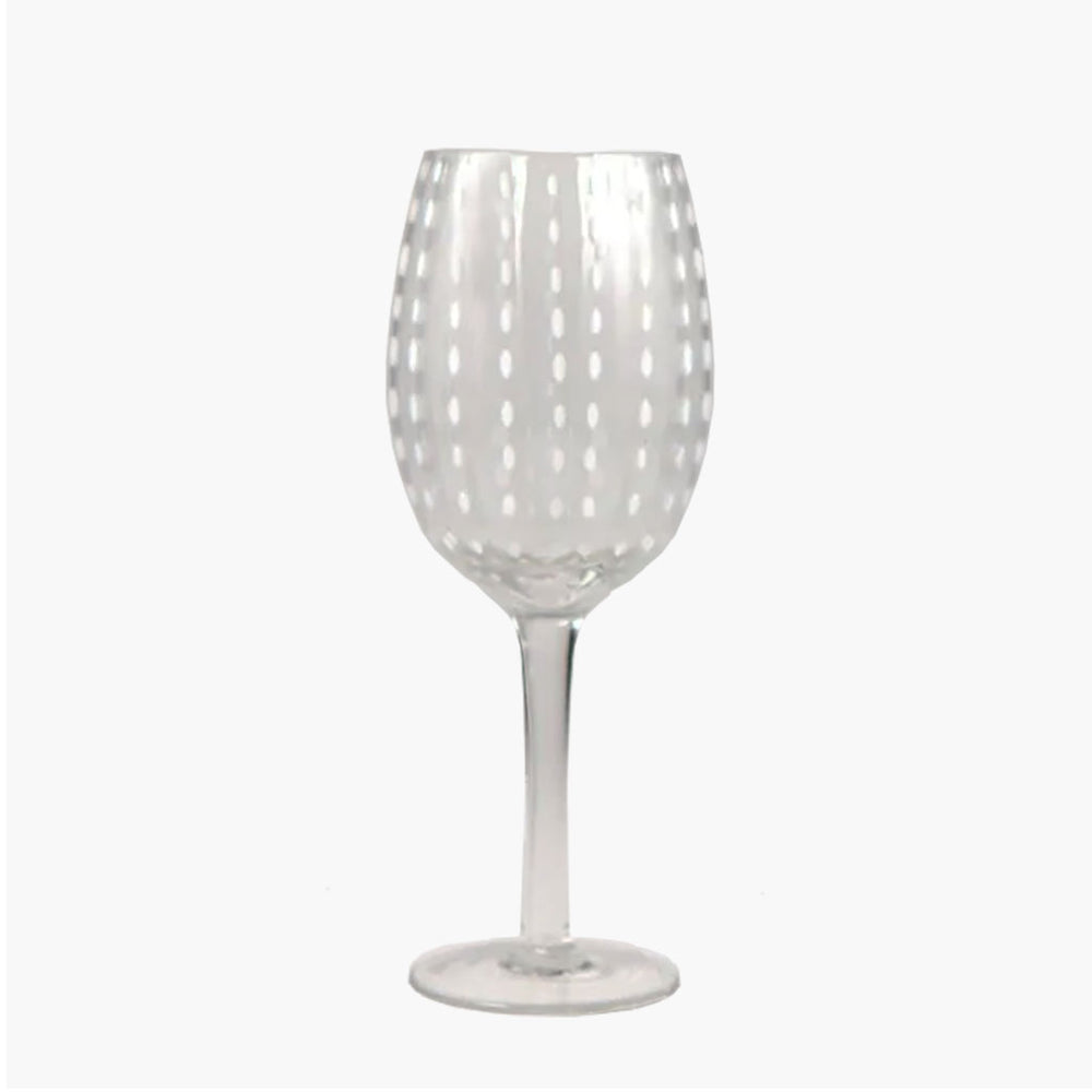white dot wine glass