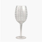 white dot wine glass