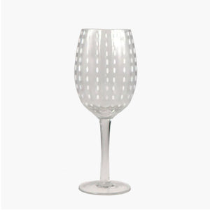 white dot wine glass