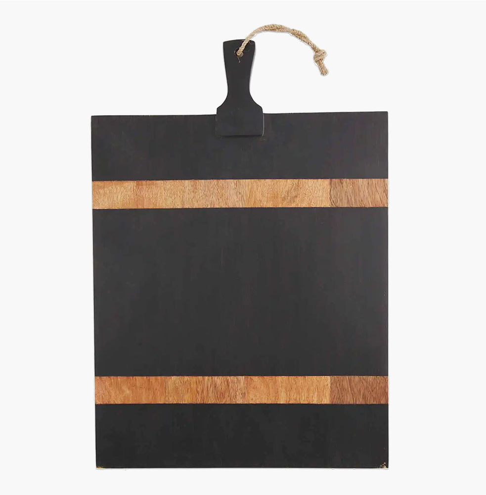 black wood paddle board