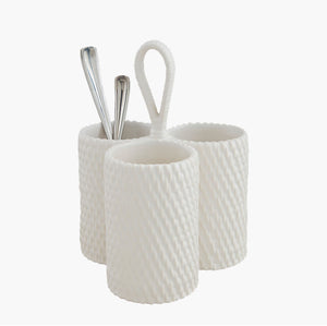 Woven Stoneware Utensil  Holder