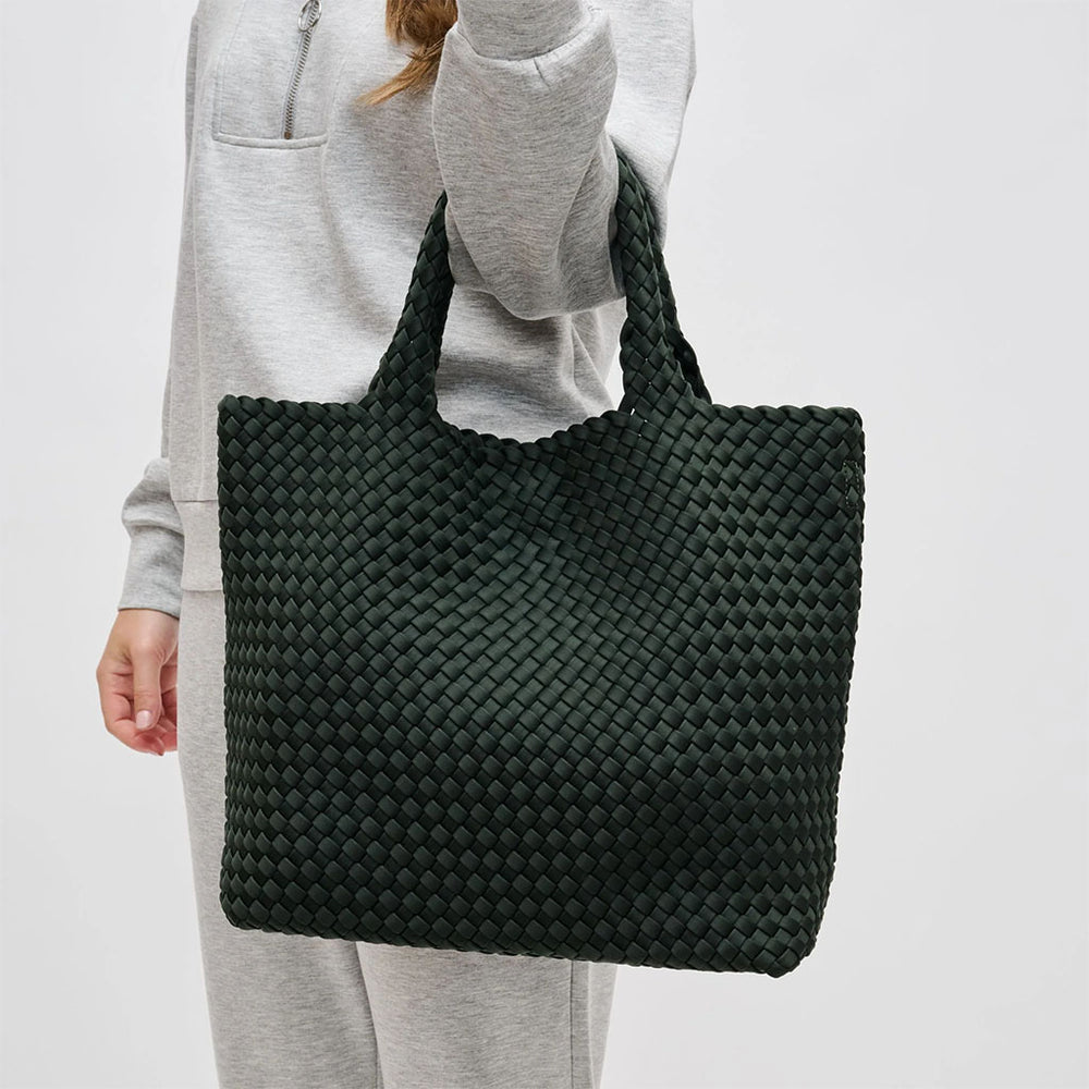 Medium Woven Tote - Olive