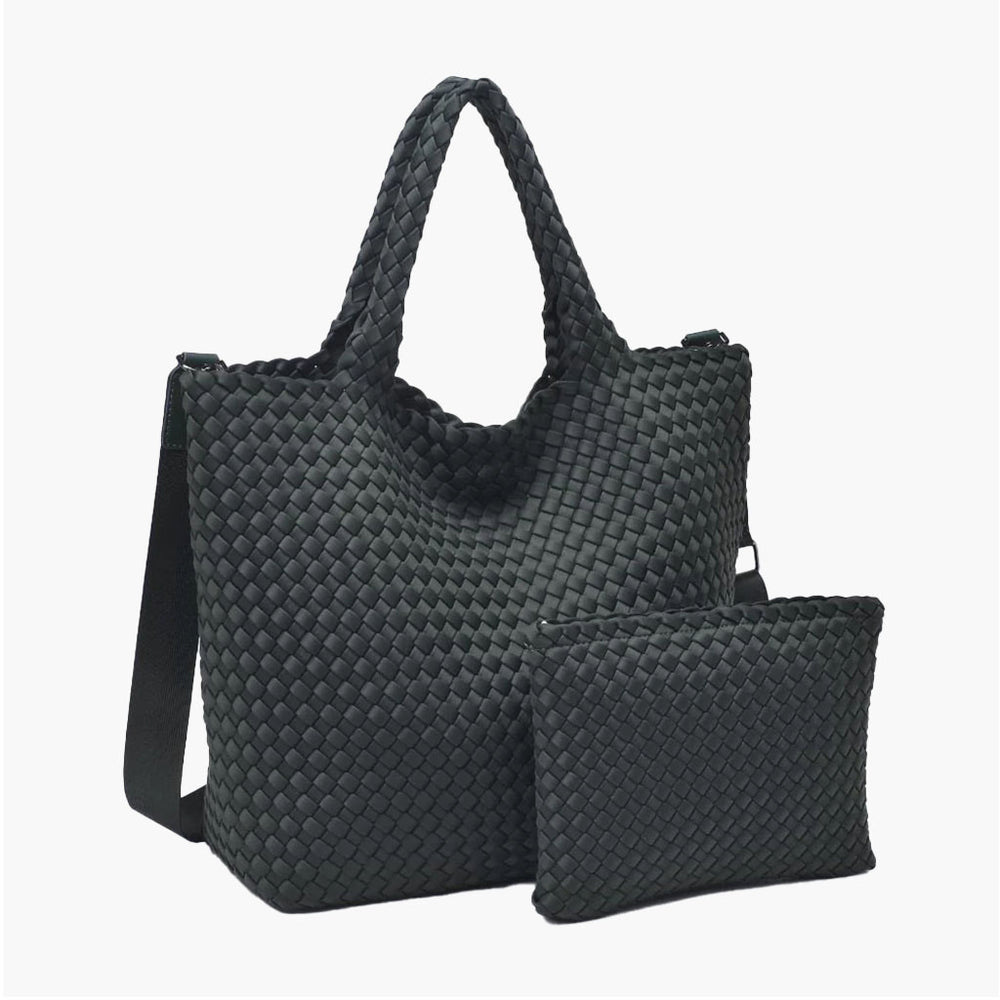 Medium Woven Tote - Olive