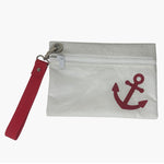 Sailcloth Wristlet - Red Anchor