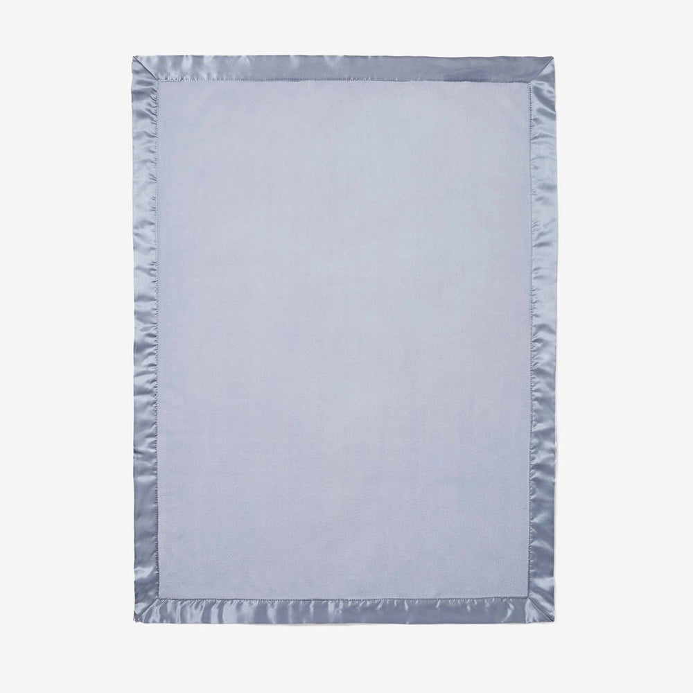 blue satin trim baby blanket
