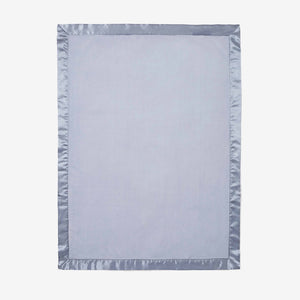 blue satin trim baby blanket