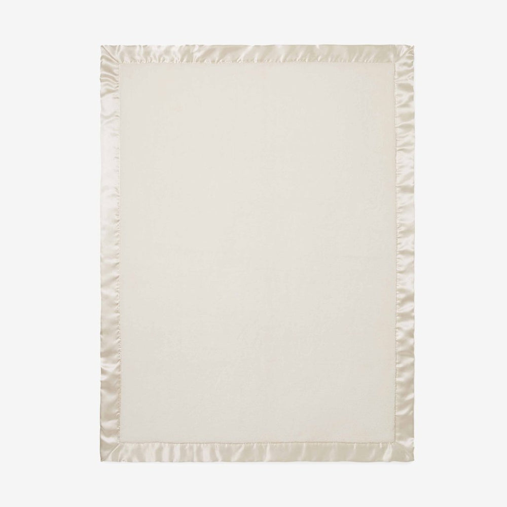 cream satin trim baby blanket