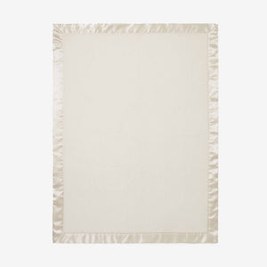 cream satin trim baby blanket