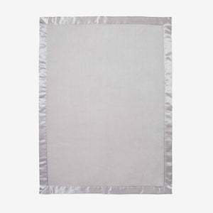gray satin trim baby blanket
