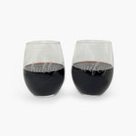 Hubby Wifey Stemless Wine Set