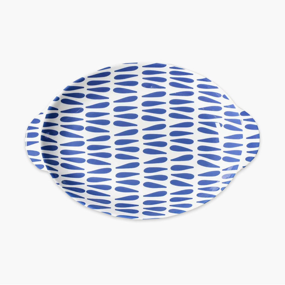 iris blue platter, serving platter