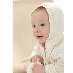 knit baby hoodie, knit baby sweater, baby clothes, baby sweater, baby gift, cozy baby sweater, ivory baby sweater