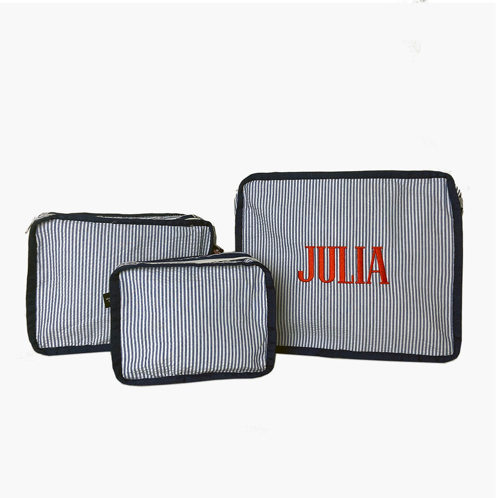 Stacking Travel Set - Navy & White Stripe