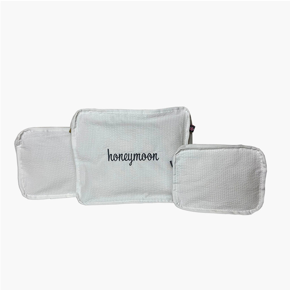 Stacking Travel Set - White Seersucker
