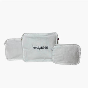 Stacking Travel Set - White Seersucker