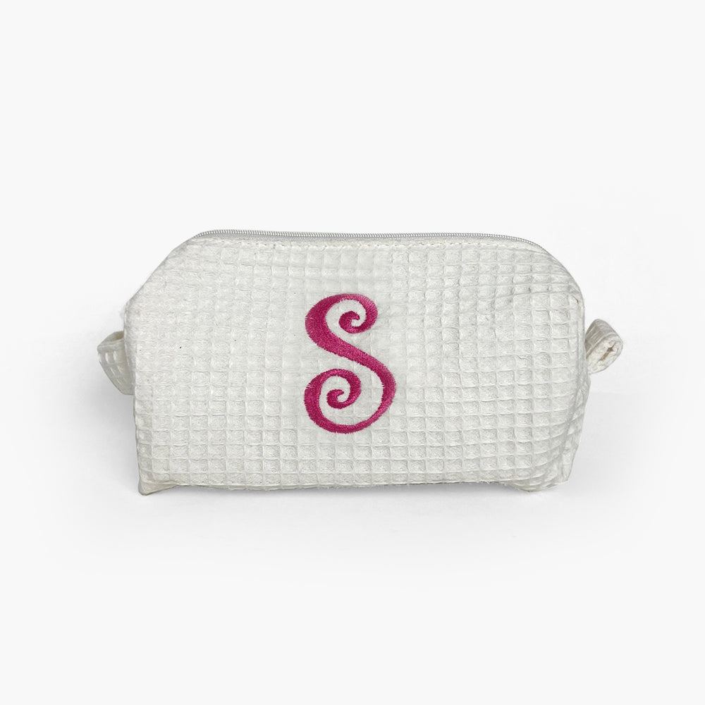 Personalized Waffle Weave Cosmetic Bag