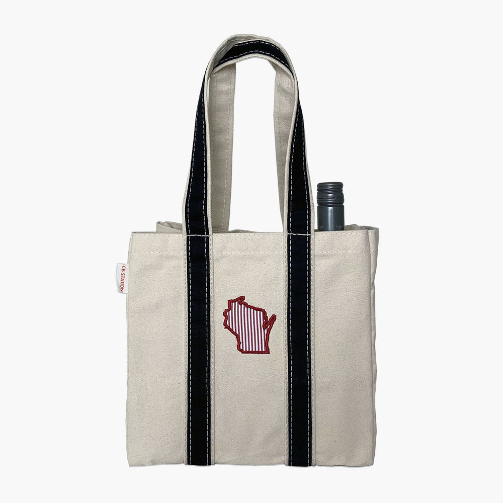 Wine Tote with Appliqued State Icon